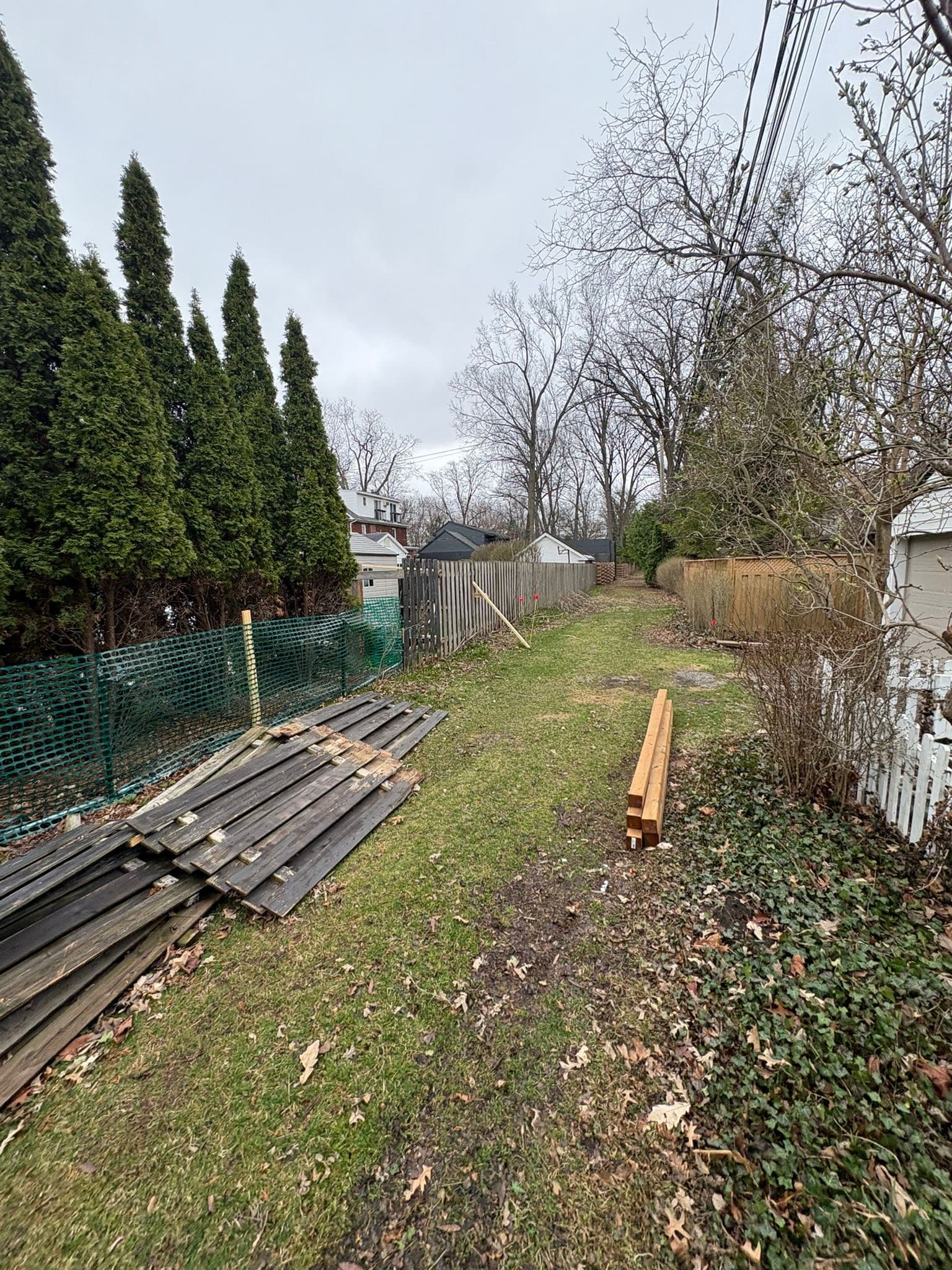 Wood Fence Installation - Before