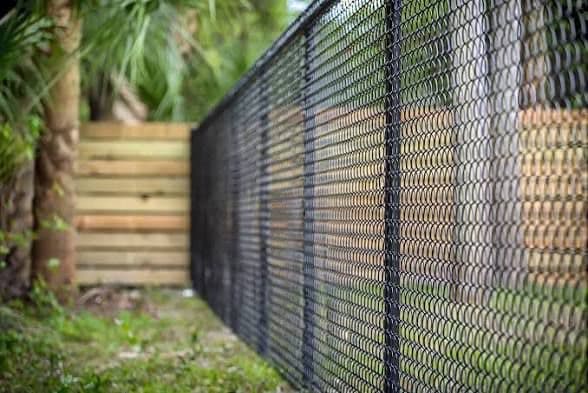 Close-up detail of chain link mesh